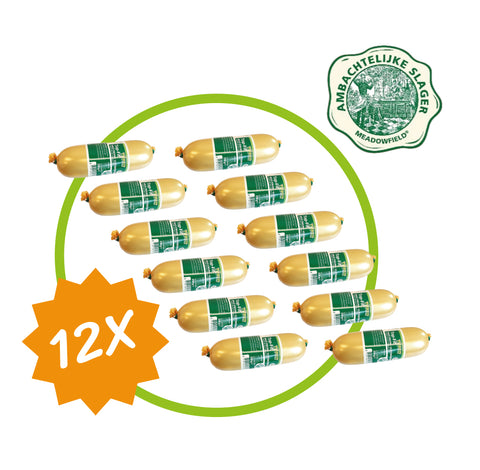 NIEUW: Topfit Vleesworst Voordeelbox – 3 Smaken, 12 Worsten (Graan- en Glutenvrij)