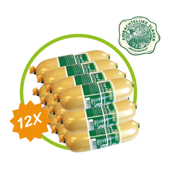 Topfit Vleesworst Voordeelbox - 3 smaken, 12 worsten - Graanvrij