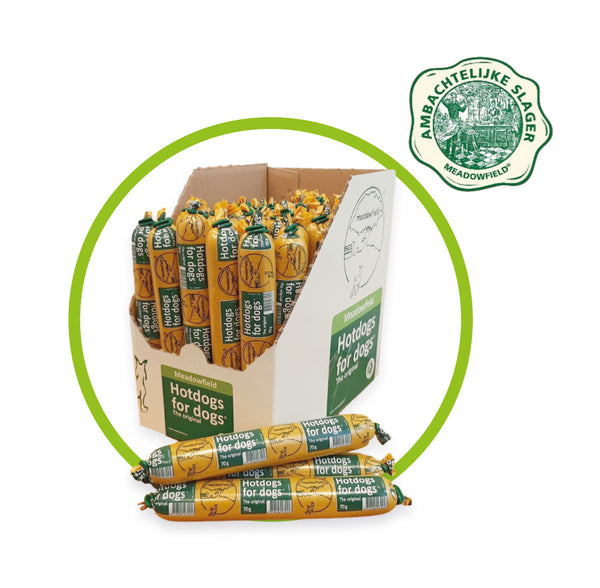 Honden super trainingssnack Hotdogs for Dogs per 4 stuks of per 48 in doos