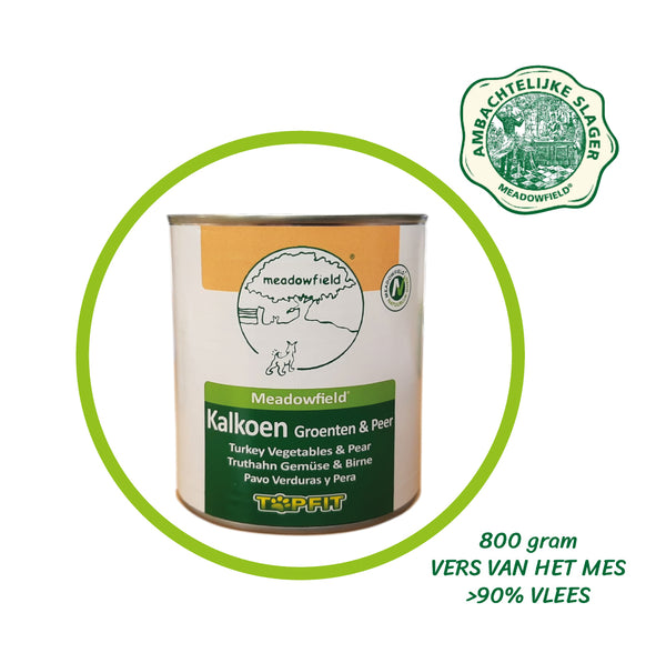 Topfit Delicatesse voor de hond - Kalkoen, groenten en peer - 800 gram