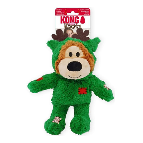 Kerstknuffel voor de hond - KONG Wildknot Bear groen