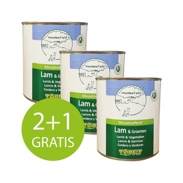 Blikvoer voor Honden - Lam - 3 x 800 gram