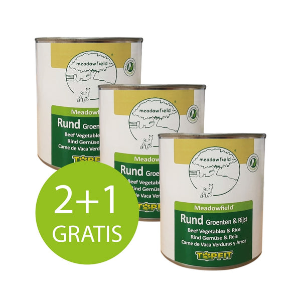 2 + 1 GRATIS ACTIE - Blikvoer voor Honden - 3 x 800 gram Rund