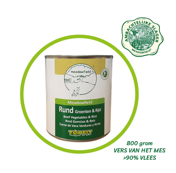 Topfit Delicatesse voor de hond - Rundvlees en groenten en rijst - 800 gram
