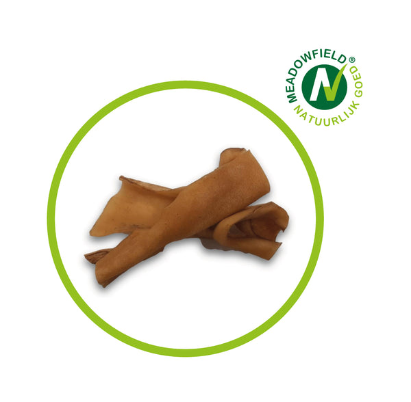 Runderkophuid gedroogd - Hondensnack voor alle honden +/- 1 kilo snackplezier