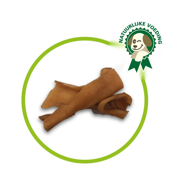 Runderkophuid gedroogd - Hondensnack voor alle honden +/- 1 kilo snackplezier