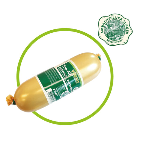 NIEUW: Topfit Natuurlijke Hondenworst – Wildzwijn (Graan- en Glutenvrij)